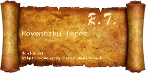 Rovenszky Teréz névjegykártya