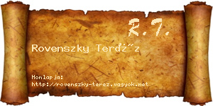 Rovenszky Teréz névjegykártya